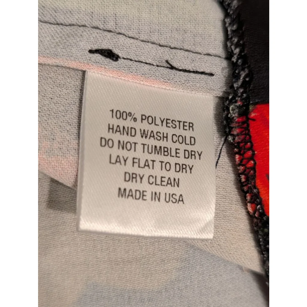 Women's Pearl by Lela Rose Black Red Floral Maxi Dress Size 2 - Picture 9 of 9